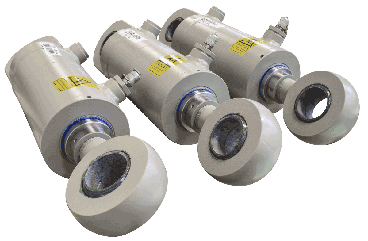 3 ens graa FJERO-cylindre Graa serieproducerede cylindre